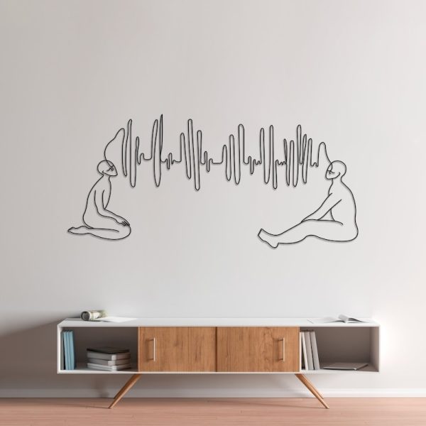 DINOZOZO Frequency People Minimalist Line Art Geometric Music Room Recording Studio Business Custom Metal Signs