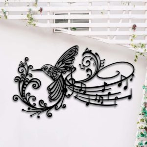 DINOZOZO Hummingbird with Music Note Music Room Recording Studio Business Custom Metal Signs