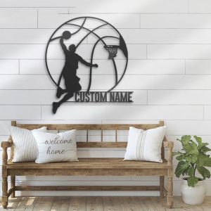 DINOZOZO Man Basketball Name Custom Metal Signs2