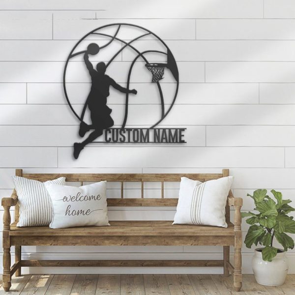 DINOZOZO Man Basketball Name Custom Metal Signs