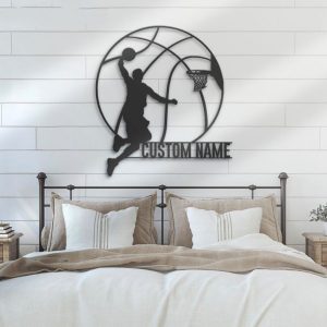 DINOZOZO Man Basketball Name Custom Metal Signs3