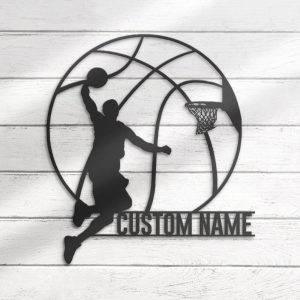 DINOZOZO Man Basketball Name Custom Metal Signs4