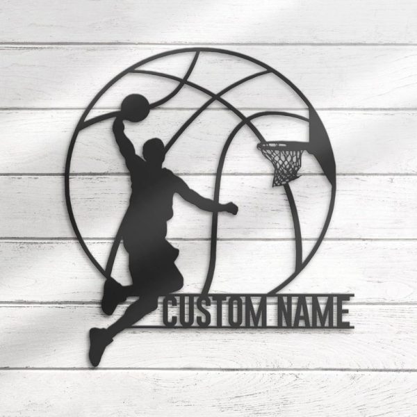 DINOZOZO Man Basketball Name Custom Metal Signs