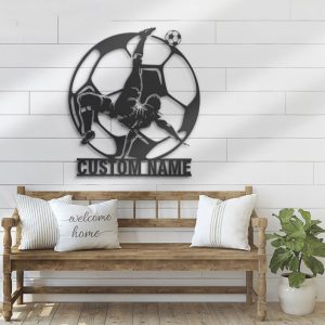 DINOZOZO Man Soccer Football Player Kids Room Decor Custom Metal Signs2