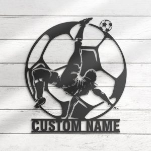 DINOZOZO Man Soccer Football Player Kids Room Decor Custom Metal Signs