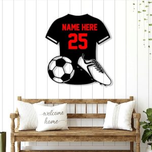 DINOZOZO Man Soccer Jersey Custom Color Kids Room Decor Custom Metal Signs2