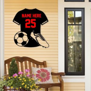 DINOZOZO Man Soccer Jersey Custom Color Kids Room Decor Custom Metal Signs3