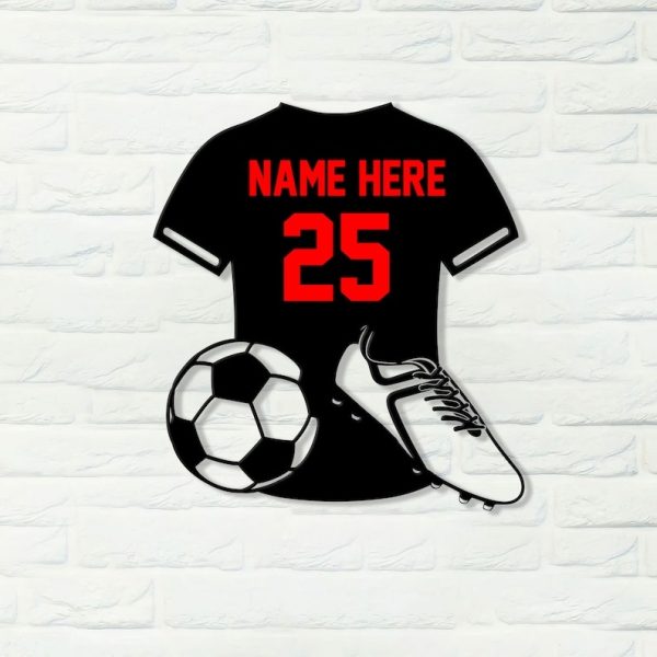 DINOZOZO Man Soccer Jersey Custom Color Kids Room Decor Custom Metal Signs