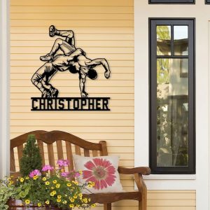 DINOZOZO Man Wrestler Wrestling Team Gift Custom Metal Signss3