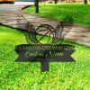 DINOZOZO Memorial Stake for Outdoors Basketball Angel Wings Basketball Player Grave Marker Custom Metal Signs4