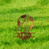 DINOZOZO Memorial Stake for Outdoors Rusty Soccer Player Grave Marker Sympathy Gifts for Loss of Loved One Custom Metal Signs3