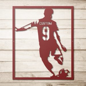 DINOZOZO Soccer Football Player Name Kids Room Decor Custom Metal Signs2