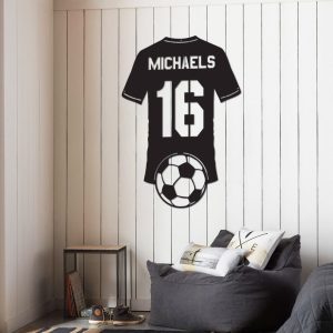 DINOZOZO Soccer Jersey Shirt with Name and Number Kids Room Decor Custom Metal Signs2