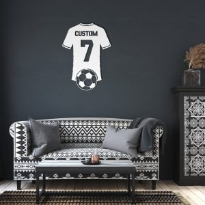 DINOZOZO Soccer Jersey Shirt with Name and Number Kids Room Decor Custom Metal Signs4