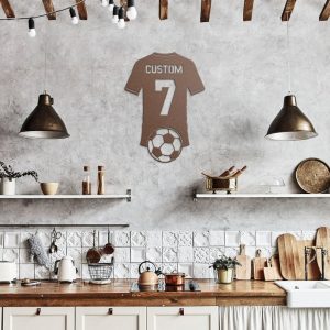 DINOZOZO Soccer Jersey Shirt with Name and Number Kids Room Decor Custom Metal Signs