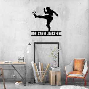 DINOZOZO Soccer Player Football Fan Club Boys Room Decor Custom Metal Signs