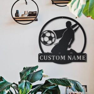 DINOZOZO Soccer Player Silhouette V5 Custom Metal Signs2