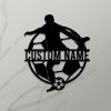 DINOZOZO Soccer Player Silhouette V6 Custom Metal Signs2