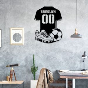 DINOZOZO Soccer Player Uniform Team Name Boys Room Decor Custom Metal Signs2