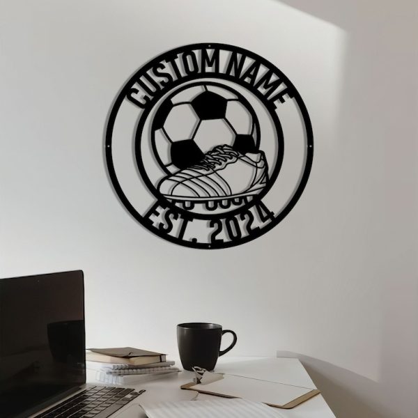 DINOZOZO Soccer Team Gift Soccer Ball Name Boys Room Decor Custom Metal Signs