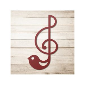 DINOZOZO Treble Clef with Bird Music Room Recording Studio Business Custom Metal Signs3