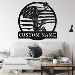 DINOZOZO US Flag Basketball Player Custom Metal Signs2