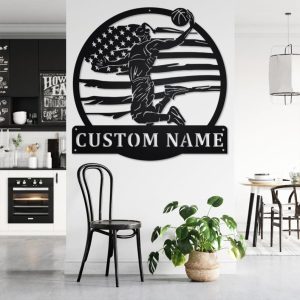 DINOZOZO US Flag Basketball Player Custom Metal Signs3