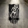 DINOZOZO US Flag Soccer Player Silhouette Custom Metal Signs