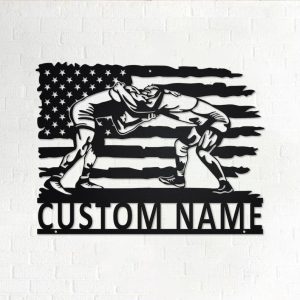 DINOZOZO US Flag Wrestling Player Custom Metal Signs