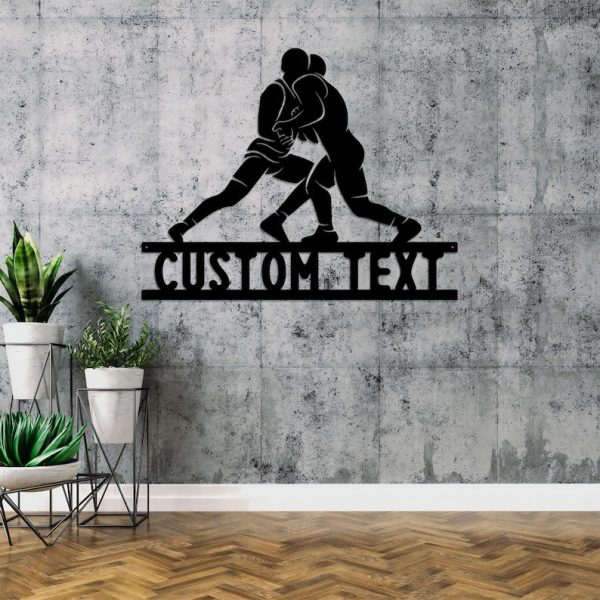 DINOZOZO Wrestling Sport Metal Wall Art Custom Metal Signs