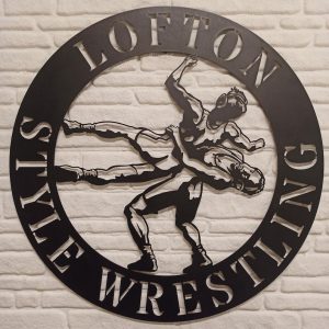 DINOZOZO Wrestling Sport Wrestler Silhouette Custom Metal Signs2