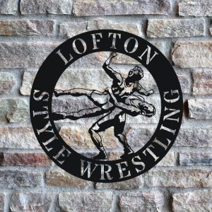 DINOZOZO Wrestling Sport Wrestler Silhouette Custom Metal Signs3