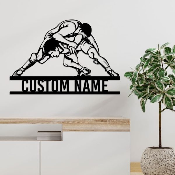 DINOZOZO Wrestling Sport Wrestling Name Custom Metal Signs Mancave Decor Wrestling Enthusiast Gift