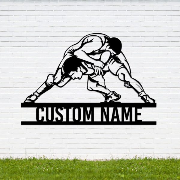 DINOZOZO Wrestling Sport Wrestling Name Custom Metal Signs Mancave Decor Wrestling Enthusiast Gift