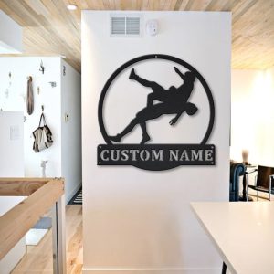 DINOZOZO Wrestling Sport Wrestling Player Custom Metal Signs Mancave Decor Wrestling Enthusiast Gift 2