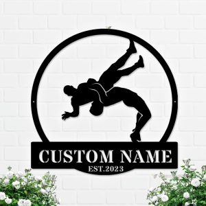 DINOZOZO Wrestling with Name and Established Year Custom Metal Signs