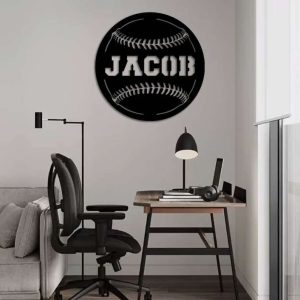 DINOZOZO Baseball Ball Name Custom Metal Signs