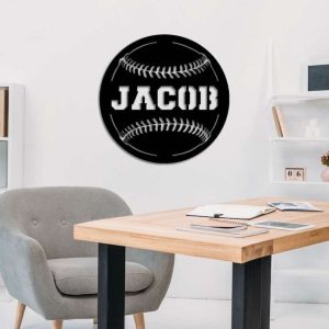 DINOZOZO Baseball Ball Name Custom Metal Signs2