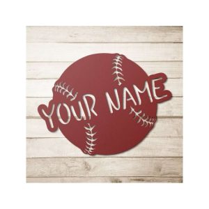 DINOZOZO Baseball Ball with Name Custom Metal Signs 2