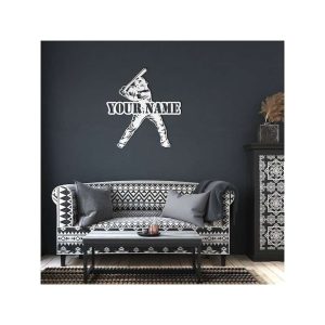 DINOZOZO Baseball Player Monogram Boys Room Decor Custom Metal Signs3