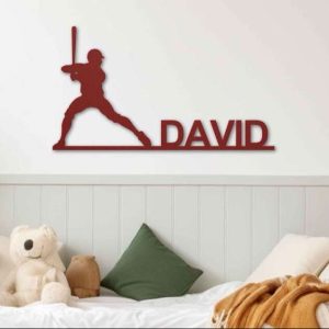 DINOZOZO Baseball Player Monogram Custom Metal Signs3