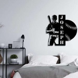 DINOZOZO Baseball Player Silhouette Baseball Team Baseball Enthusiast Gift Custom Metal Signs 2