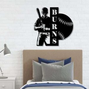 DINOZOZO Baseball Player Silhouette Baseball Team Baseball Enthusiast Gift Custom Metal Signs 3