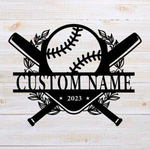 DINOZOZO Baseball Wall Art Custom Metal Signs