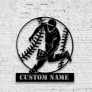 DINOZOZO Catch Baseball Player Sport Custom Metal Signs2