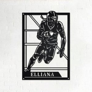 DINOZOZO Female Football Player V1 Custom Metal Signs