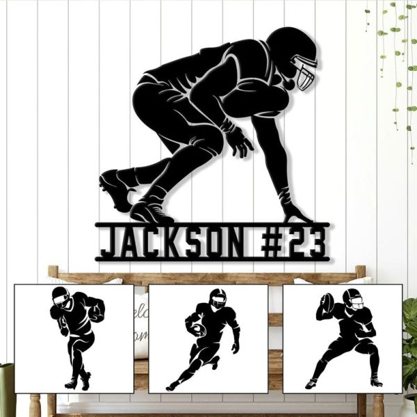 DINOZOZO Football Player Custom Pose Custom Metal Signs