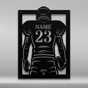 DINOZOZO Football Player Silhouette Custom Metal Signs