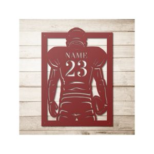 DINOZOZO Football Player Silhouette Custom Metal Signs2