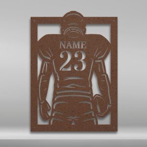 DINOZOZO Football Player Silhouette Custom Metal Signs4